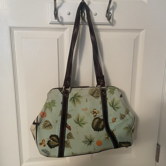 Carson & Company by Paolo Susan Carson Doctor's Bag Satchel Leaves Butterfly Bug - Picture 2 of 16